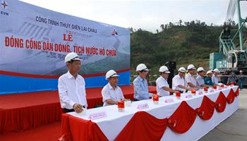 Phát lệnh đóng cống dẫn dòng tích nước hồ chứa Thủy điện Lai Châu