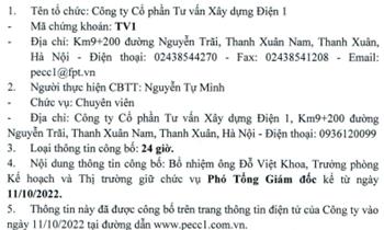 CBTT Bổ nhiệm ông Đỗ Việt Khoa giữ chức vụ Phó Tổng Giám đốc